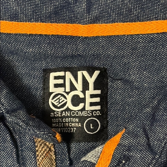 Enyce Dark Blue Casual Button Down Shirt, Sean combs, diddy size large - Picture 2 of 10